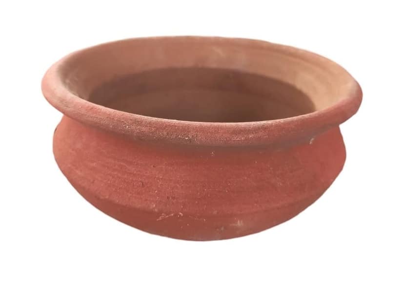 Handmade Clay Pot for Cooking and Serving, Traditional Indian Earthenware