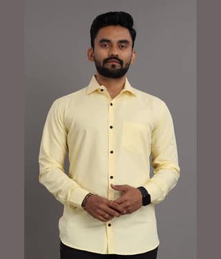 Nofilter Cotton Blend Regular Fit Full Sleeves Men's Formal Shirt - Yellow ( Pack of 1 )