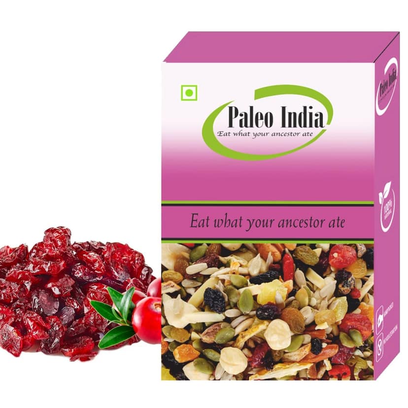 Paleo India 500gm Dried Cranberry Slices – Sweet & Tart, No Added Sugar, Non-GMO, Gluten-Free, High in Antioxidants, All-Natural, Great for Baking, Trail Mix, & Snacks| Juicy Flavorful Packed with Nutrition