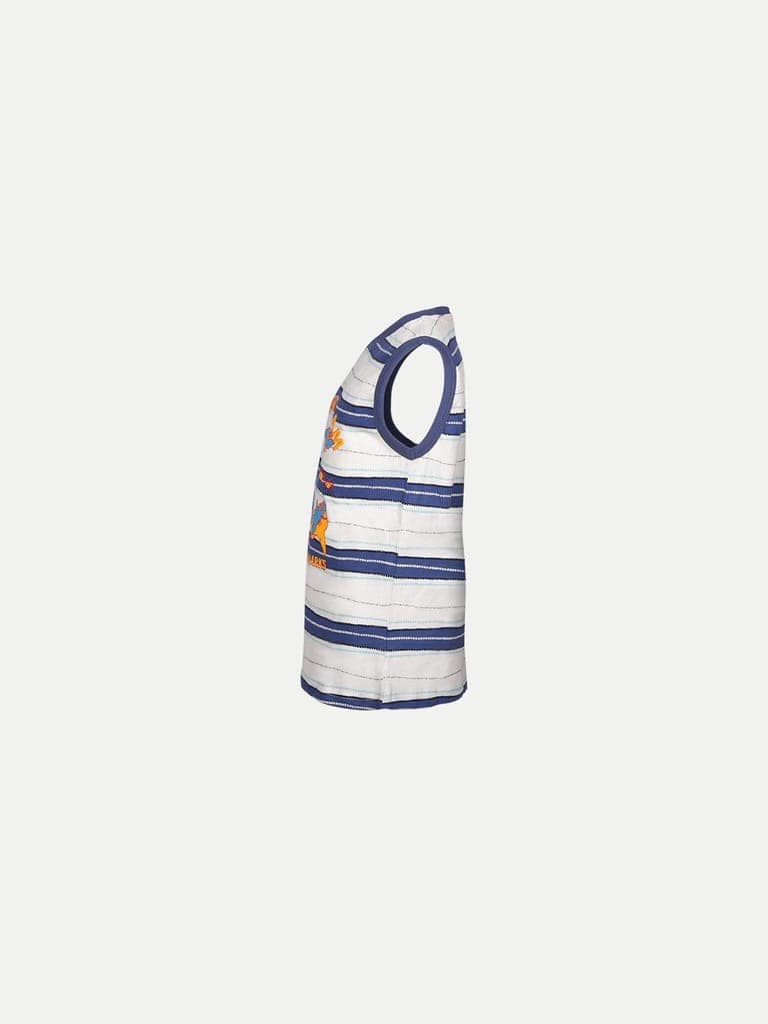Boys White Striper Tanktop view 3