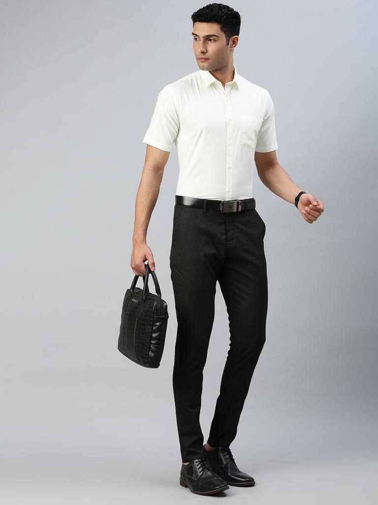 Mens Cotton Cream Shirt Half Sleeves Chiranjeevi view 6