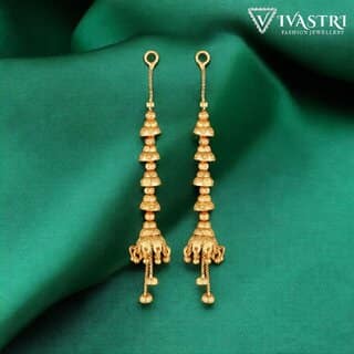 Vivastri Shimmering Bejeweled Long Jhumka drop Earring for Women and Girls [VIVA2685ERG]