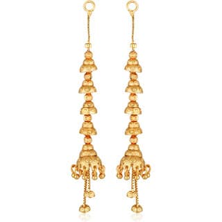 Vivastri Shimmering Bejeweled Long Jhumka drop Earring for Women and Girls [VIVA2685ERG] view 2
