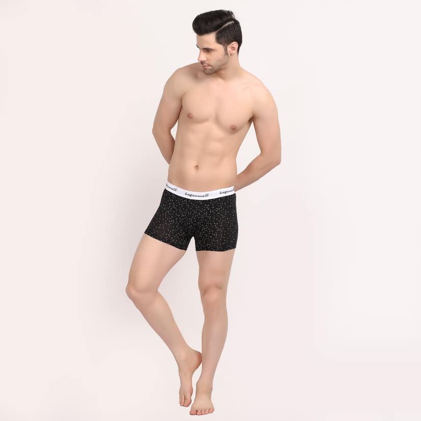 X-POP Printed Soft Trunks- Black Galaxy
