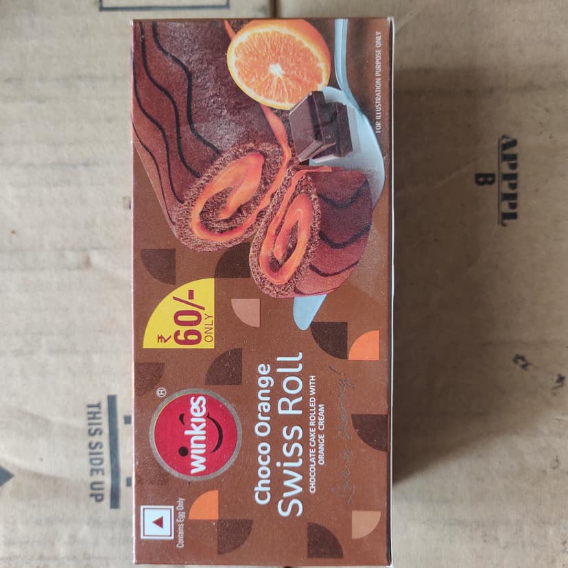 Winkies Swiss Roll Cake - orange Chocolate,