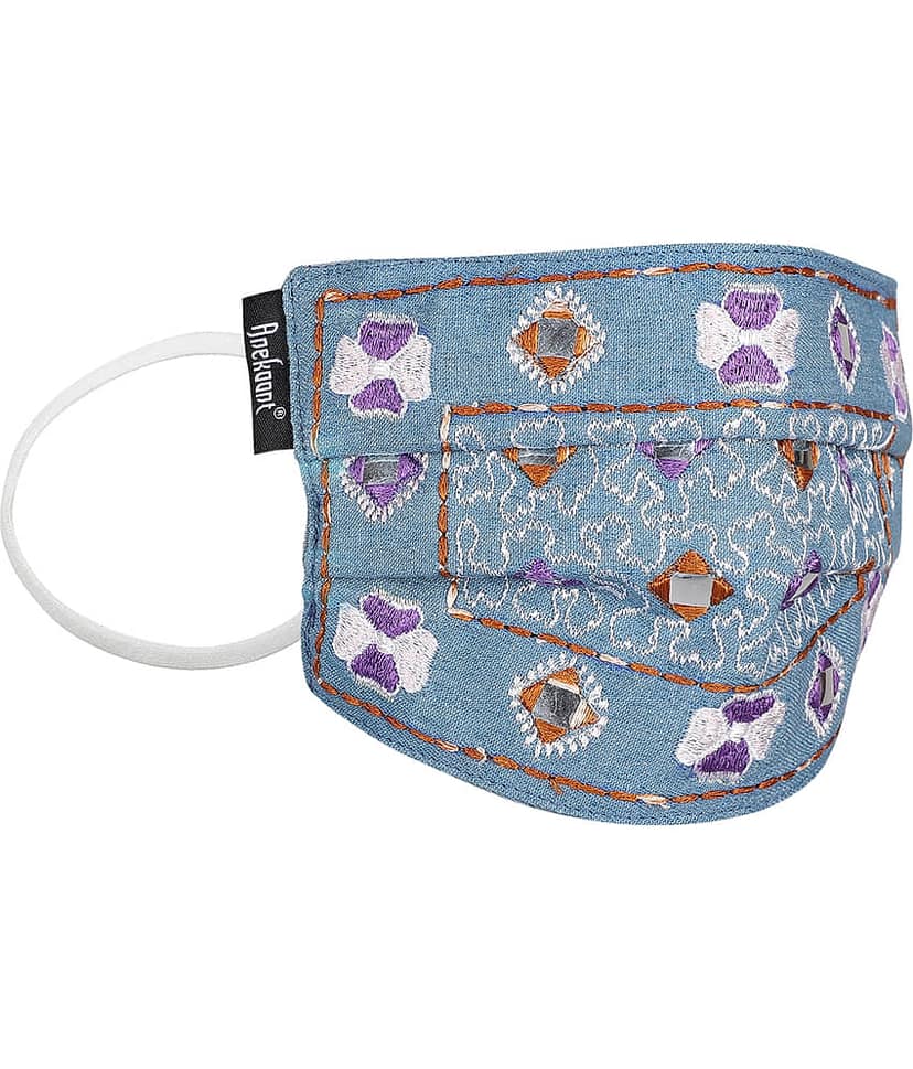 Anekaant - Blue Cotton Mask ( Pack of 1 )