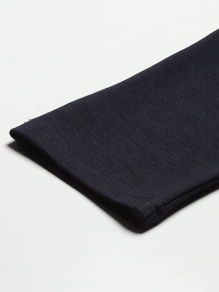 Women Navy Blue Solid Ankle Length Skinny Fit Jeggings view 7