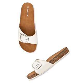 White Women Casual Flat Sliders