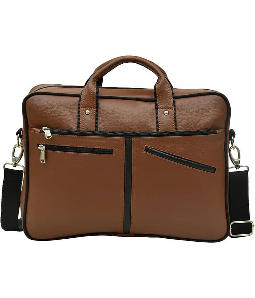 MATRICE - Tan Synthetic Leather Office Bag