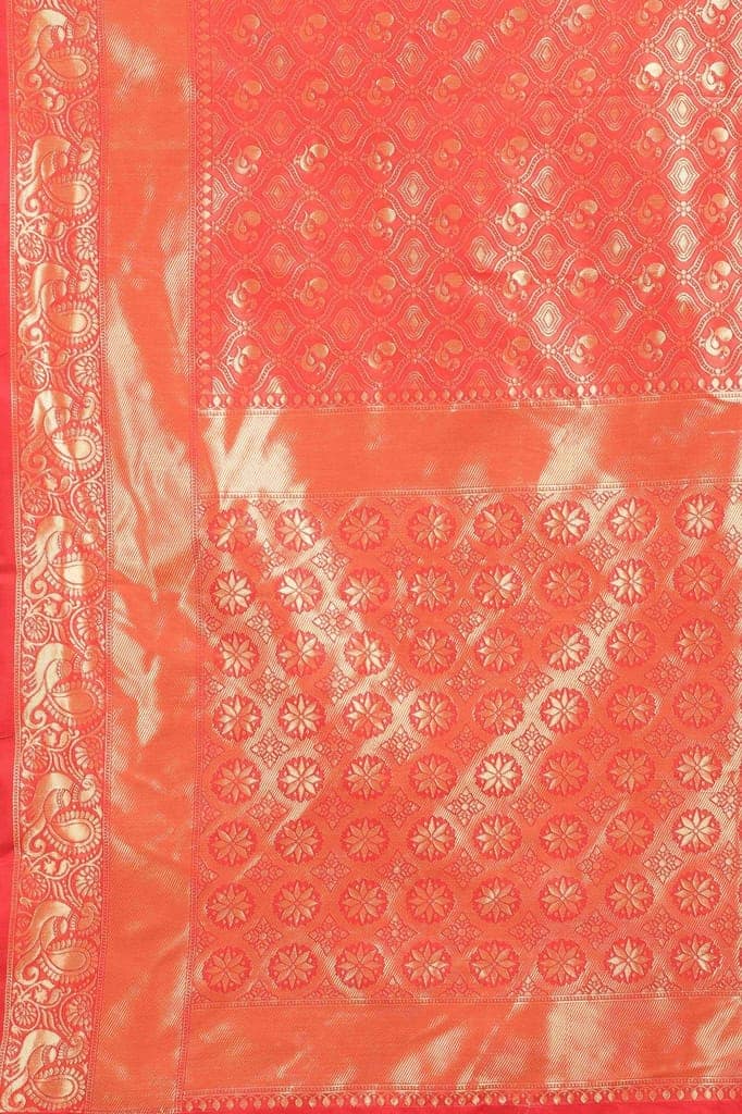 Women's Banarasi Zari Woven Design Saree With Unstiched Blouse Piece view 6