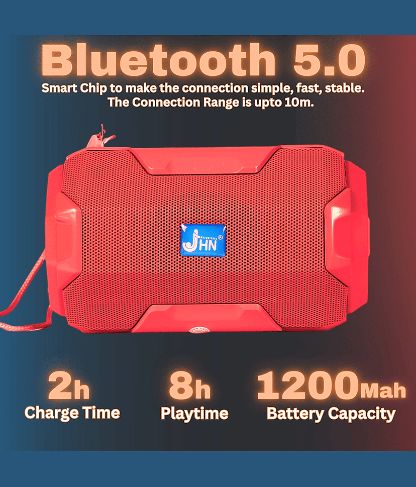 jhn JHN-168 10 W Bluetooth Speaker Bluetooth v5.0 with USB,Aux,SD card Slot Playback Time 6 hrs Black view 2