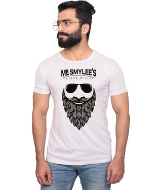 Nityanand Enterprises White Cotton Blend T-Shirt