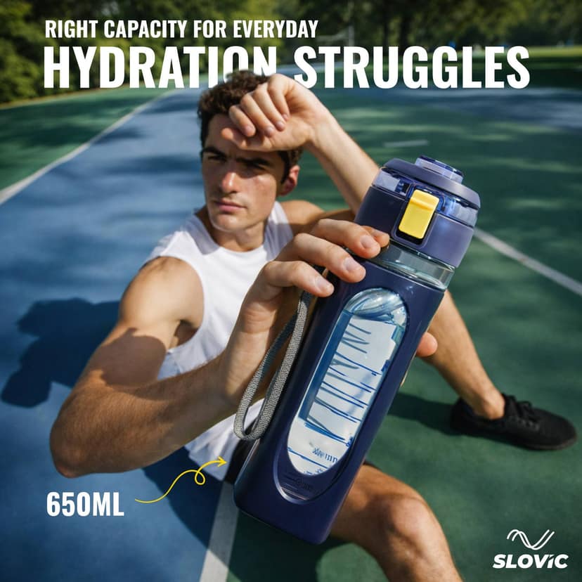 Slovic Titan Hydration Water Bottle Violet - 650ml view 4