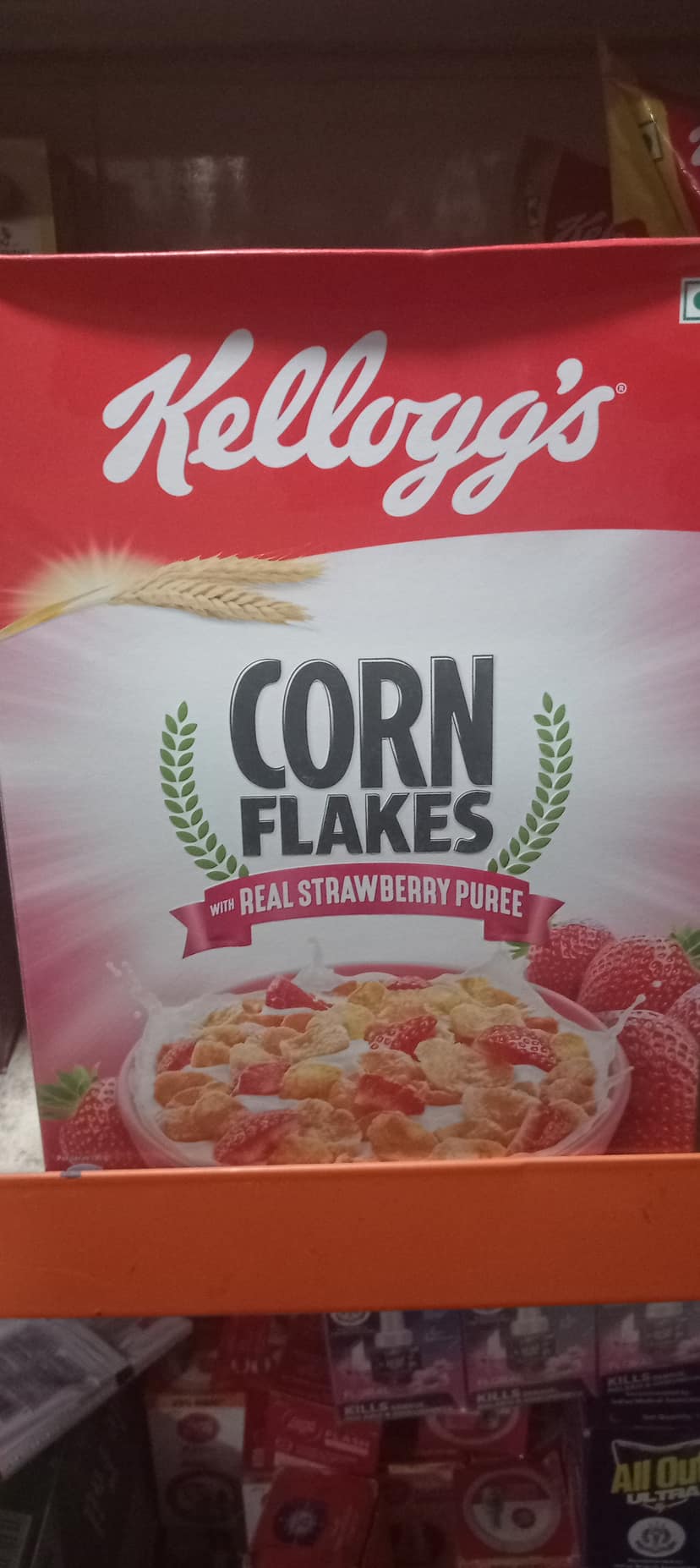 Kellogg's corn flakes real strawberry pure