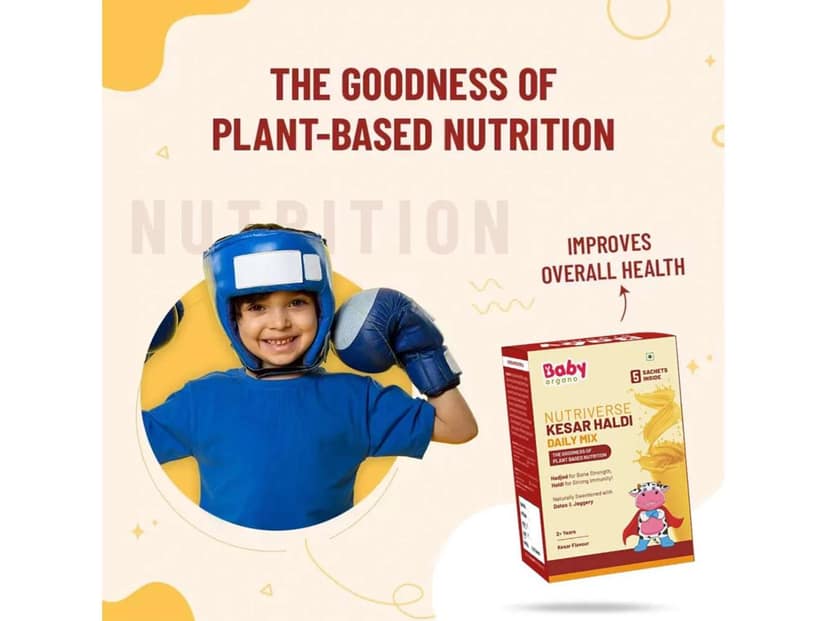 BabyOrgano Nutriverse Kesar Haldi Trial Pack 7g x 5 Sachets. view 3