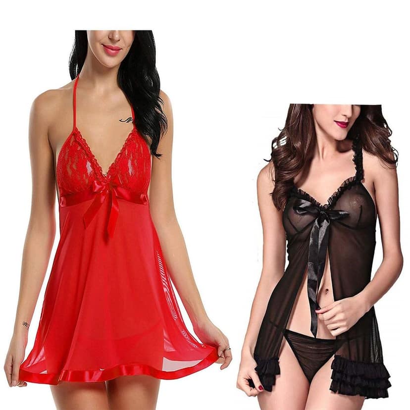 Net Babydoll Nightdress with panty combo pack 2 view 5