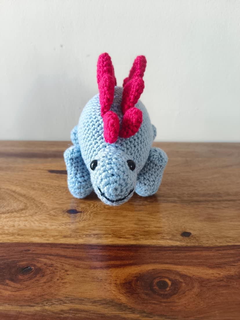 CraftKari Stegosaurus Dinosaur Crochet Toy view 2