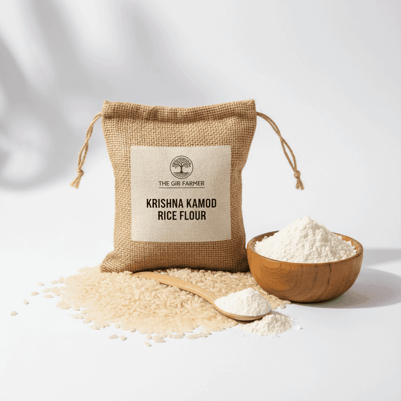 Organic Krishna Kamod Rice Flour | Low Pressure Ground Pure & Healthy Rice Flour view 5