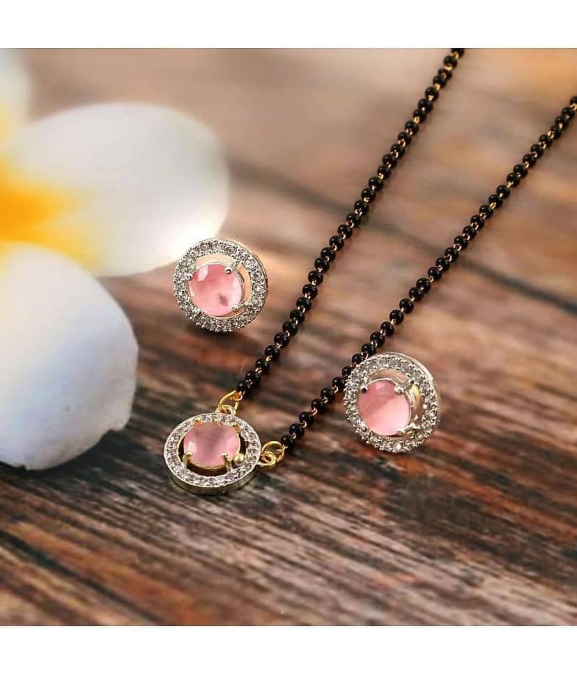 Jewar Mandi - Maroon Mangalsutra Set ( Pack of 1 ) view 2