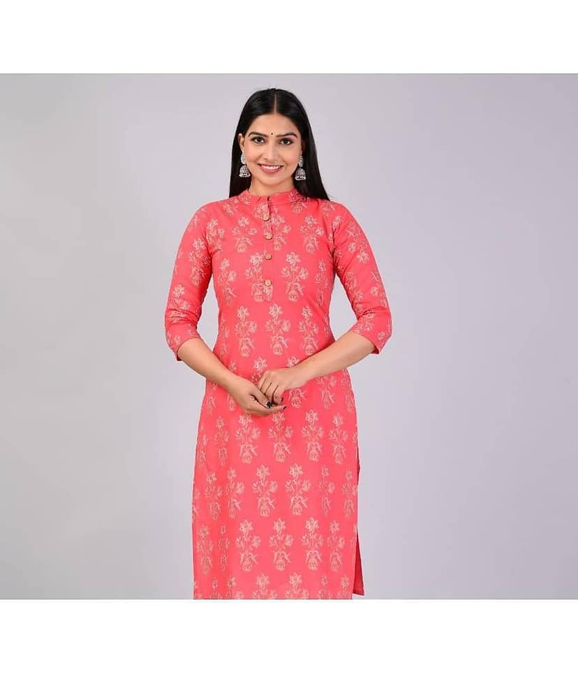 MAUKA Rayon Printed Straight Women's Kurti - Yellow ( Pack of 1 )