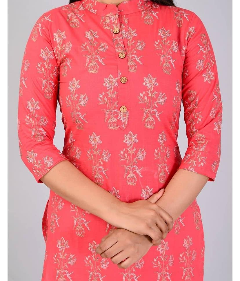 MAUKA Rayon Printed Straight Women's Kurti - Yellow ( Pack of 1 ) view 2