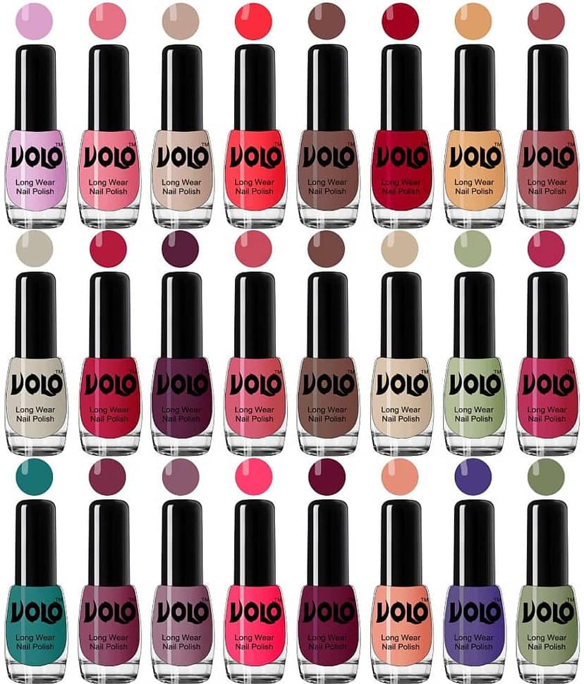 VOLO Professional Brush Set of 24 Pcs Nail Polish Infinite Shine Combo Multi Glossy 120 mL
