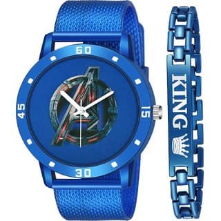 HRV Men's Round Dial Blue Strap Analog Watch