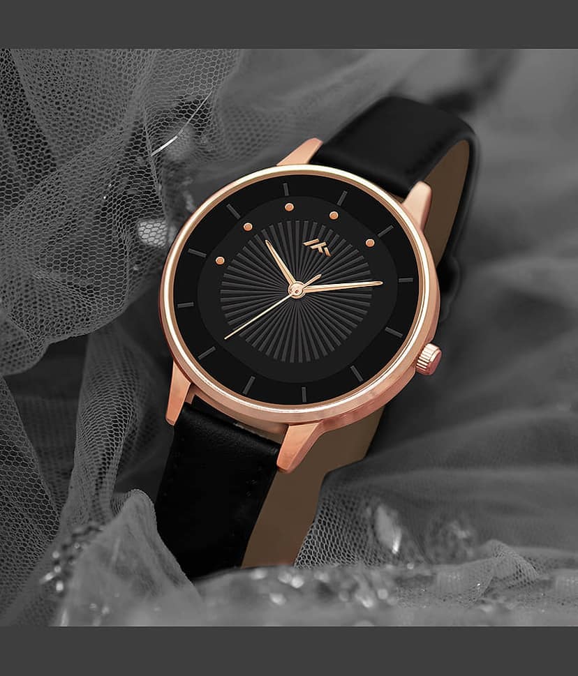 Trex Black PU Analog Womens Watch