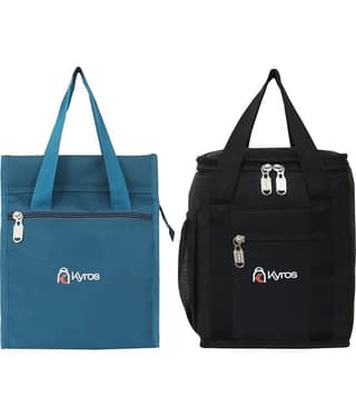 Kyros Black Polyester Lunch Bag Pack of 2