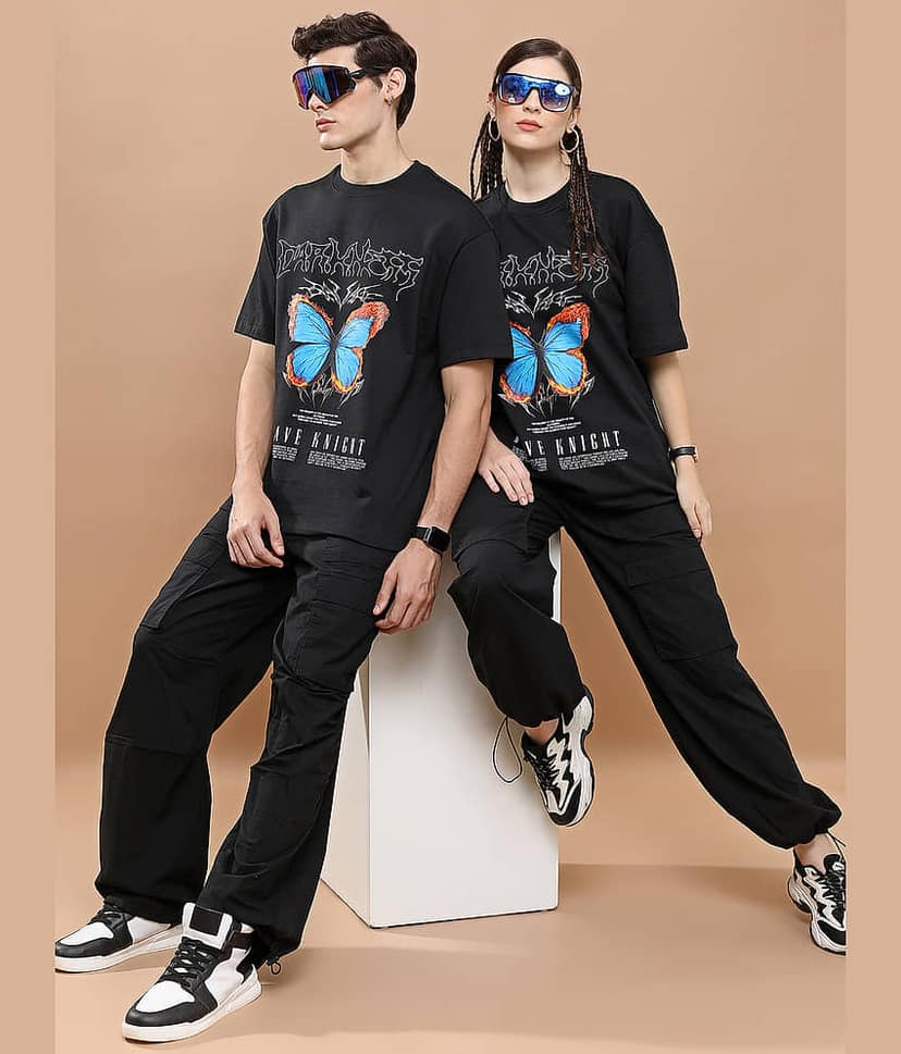 Highlander Men Polyester Oversized Fit Printed T-Shirt ( Black ) view 2