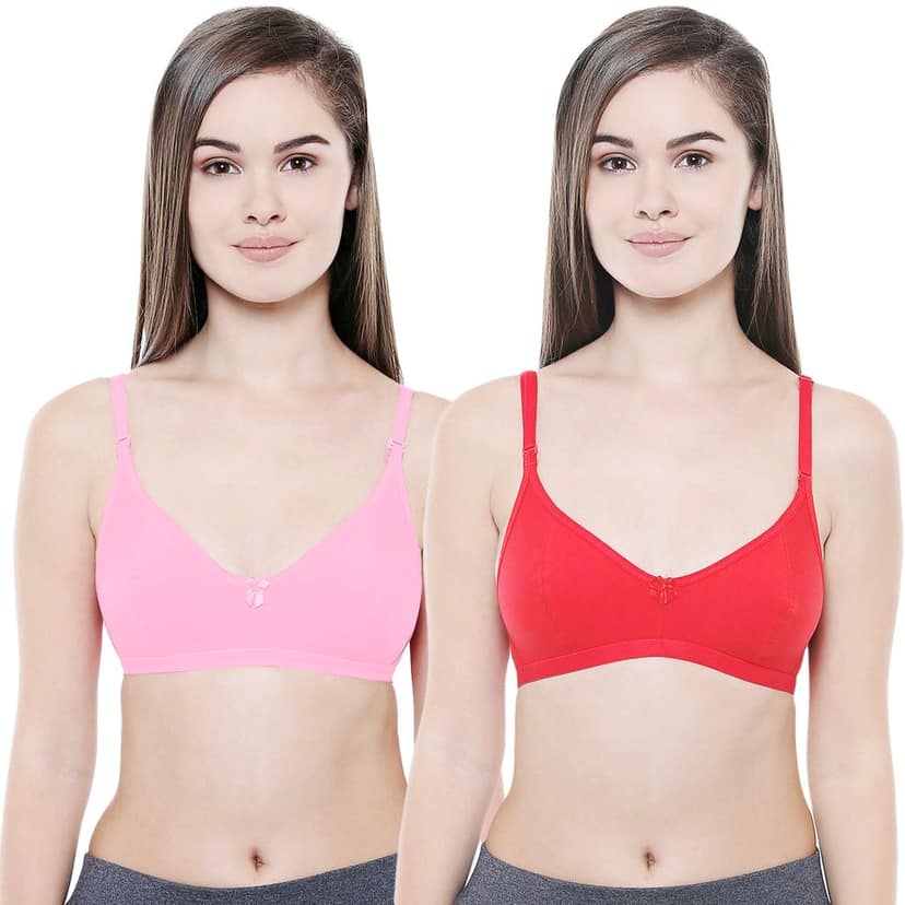 Bodycare Women Cotton Spandex Full Coverage Non Padded Regular Bra Pack - 2 E1575REPI