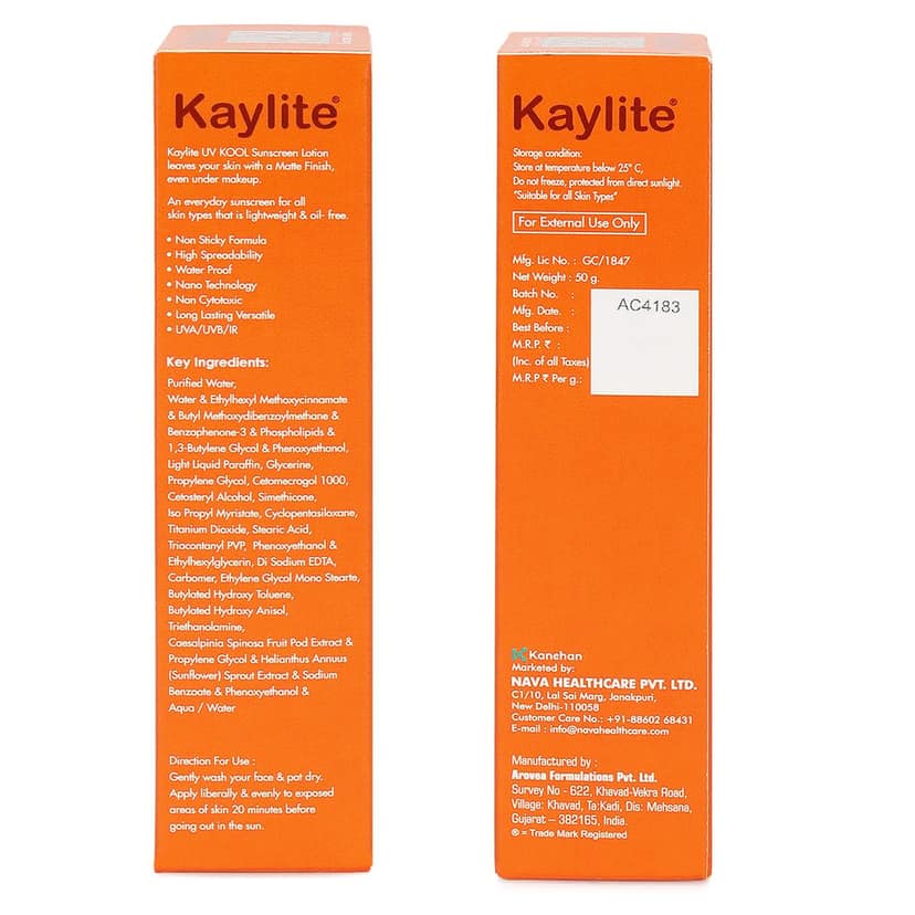 Kaylite Safe Sun Sunscreen Cream SPF 50 PA++,UVA & UVB, 50 GM view 10