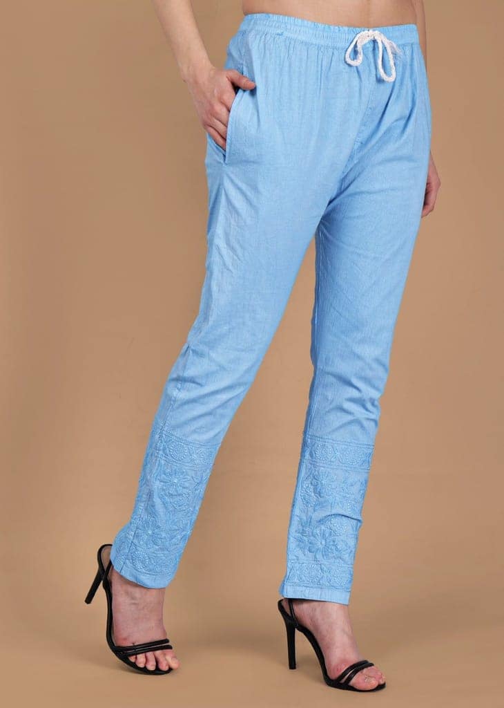 Braso Cotton Hand Embroidered Chikankari Kurta With Trouser view 7