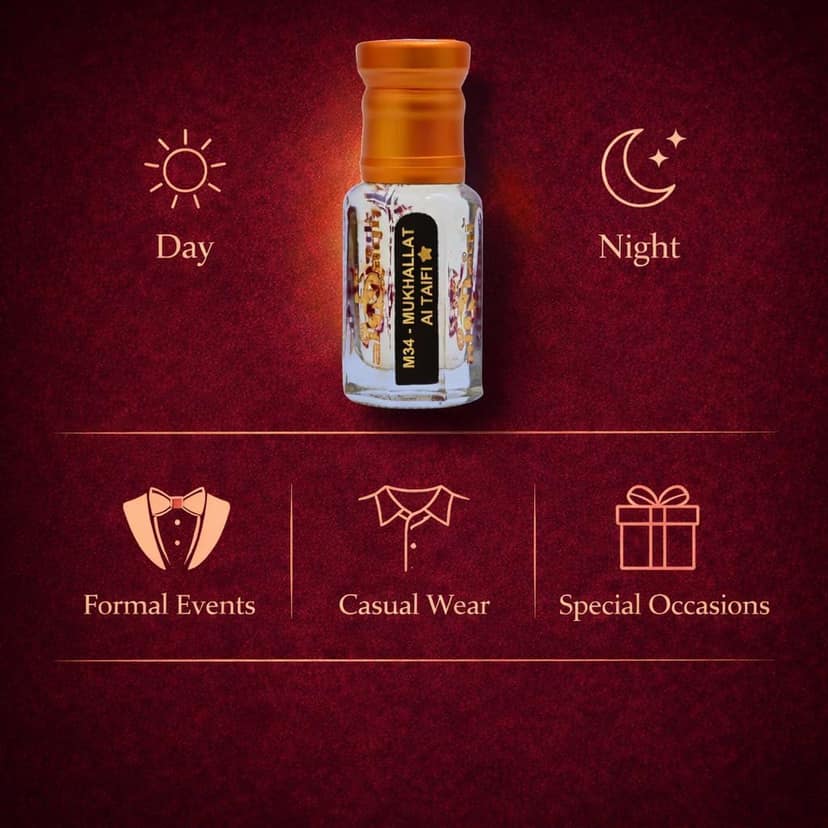 alnaqi fragrances Mukhallat Al Taifi Attar Perfume Oil | Arabian Attar Unisex | Alcohol Free Roll On | Long Lasting Concentrated Perfume Oil | Taif Rose Floral Oud Musk Notes view 4
