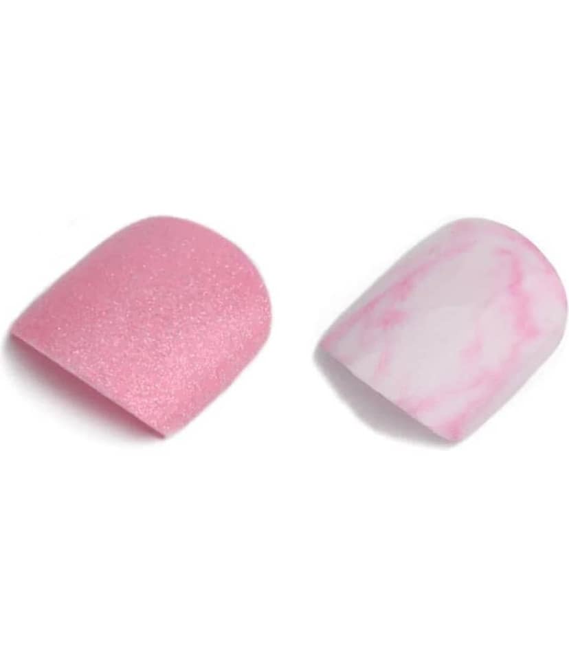 Princess by RENEE Stick on Nails Pink Marble | 24 Reusable Artificial Nail Set | Lightweight view 2