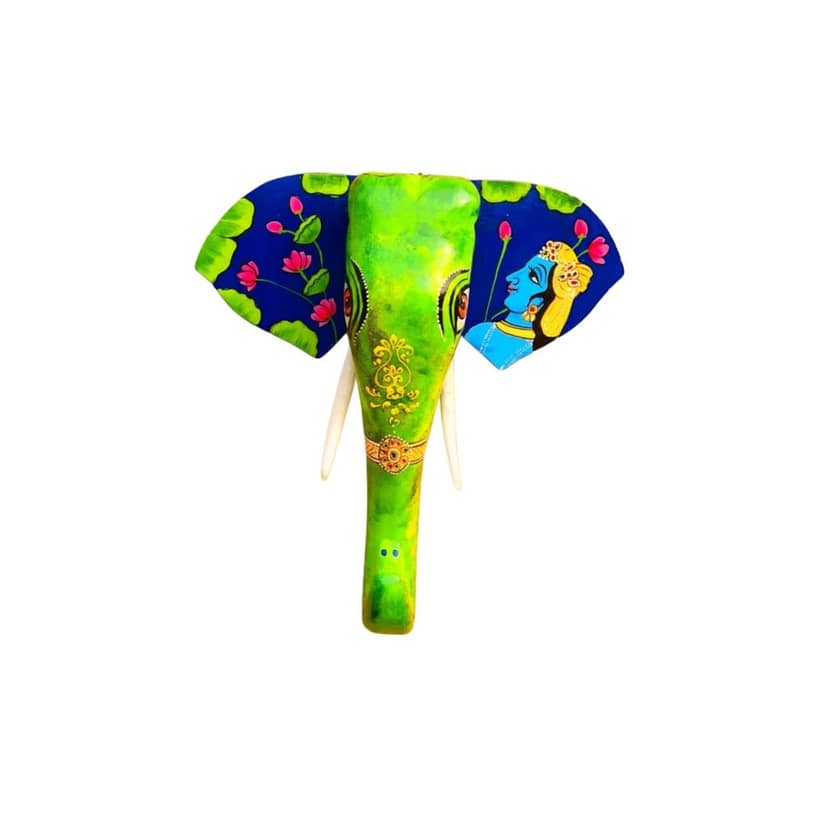 WOODEN WALL DECORE ELEPHANT HEAD view 2