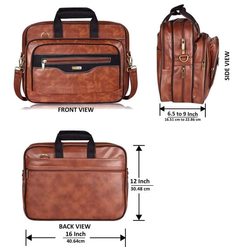 LOREM 28L Messenger Bag For Men - Faux Leather view 3