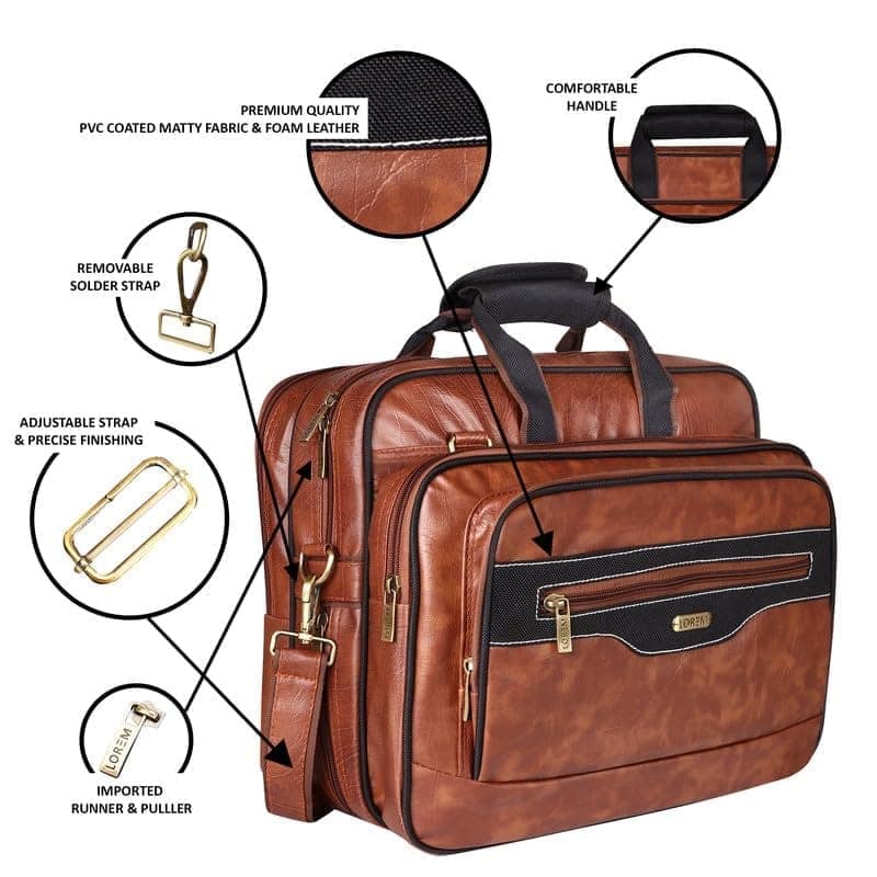 LOREM 28L Messenger Bag For Men - Faux Leather view 4