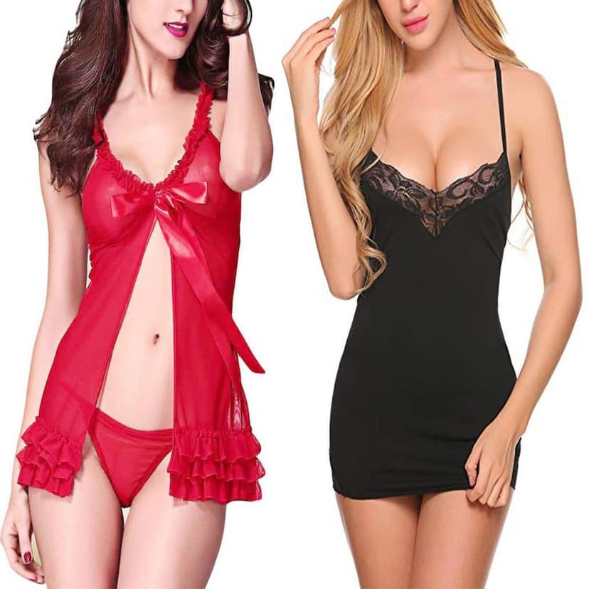 Babydoll Nightdress with panty Pack 2 Combo view 6