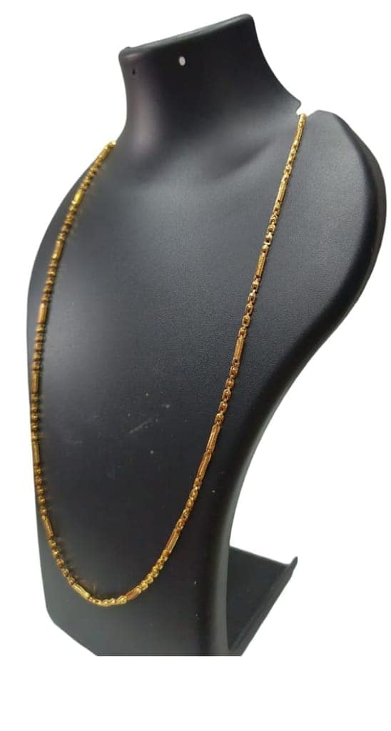 Yellow Gold Plated Traditional Indian Chain for Men and Women - 24 Inches view 3