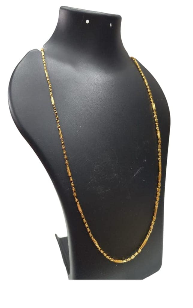 Yellow Gold Plated Traditional Indian Chain for Men and Women - 24 Inches view 4