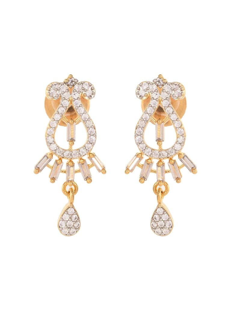 Gold Plated Black & White AD Studded & Beaded Mangalsutra Earrings view 7