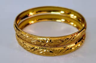 Gold Plated Traditional Indian Bangle Set for Women