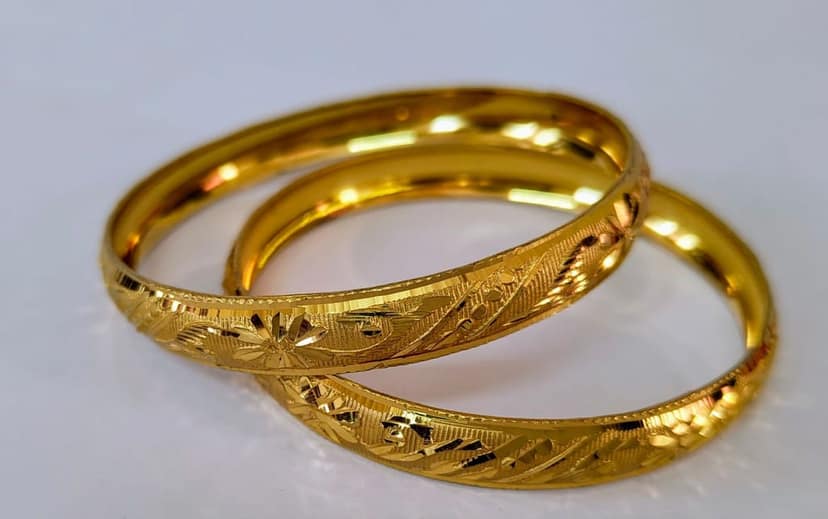Gold Plated Traditional Indian Bangle Set for Women view 3