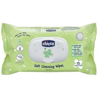 Chicco Soft Cleansing Wipes With Aloe Vera Moisturising & Nourishing 72 Pcs