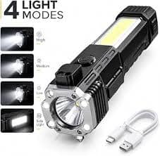 Rechargeable Hammer Torch LED Flashlight with Powerful Light