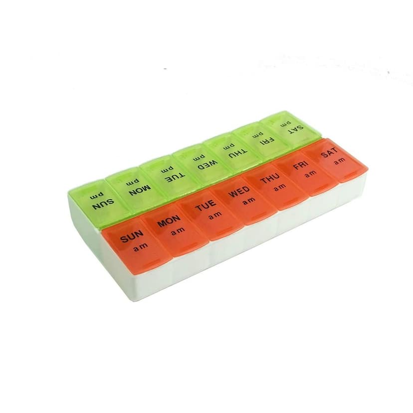EZYFIT Pill Medicine Organizer Reminder Storage Box with Snap Lids 7-day AM/PM Larger Compartments for Bigger Pills Pack Of 2 view 2