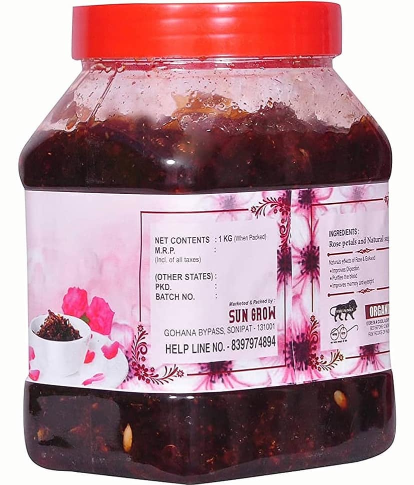 Sun Grow Home Made Ghar Ka Bana Gulkand| Gives Relief from Acidity, Purifies Blood, Improves Digestion Pickle 1 kg view 2