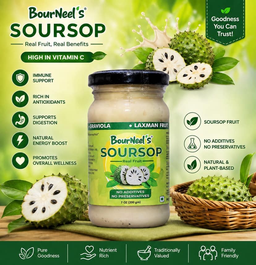 BourNeel's® Soursop Fruit Jar 200gm Pack of 1 | No Preservatives | Graviola Laxman Phal Fruit | High Vitamin C | view 7
