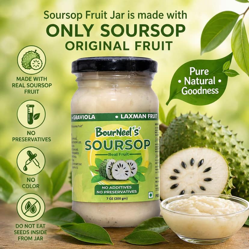 BourNeel's® Soursop Fruit Jar 200gm Pack of 1 | No Preservatives | Graviola Laxman Phal Fruit | High Vitamin C | view 9